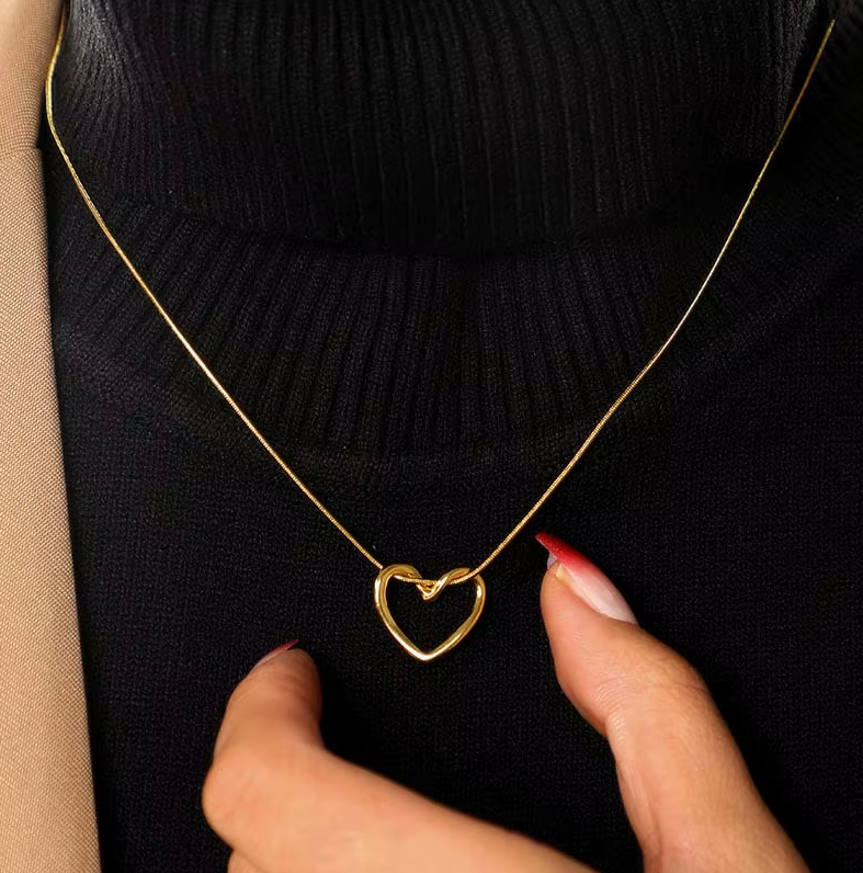 HeartLink Hollow Heart Necklace