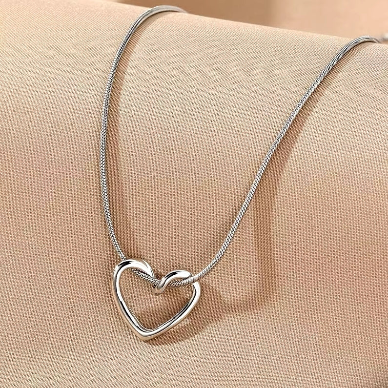 HeartLink Hollow Heart Necklace