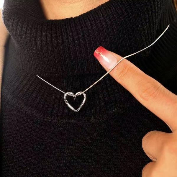 HeartLink Hollow Heart Necklace